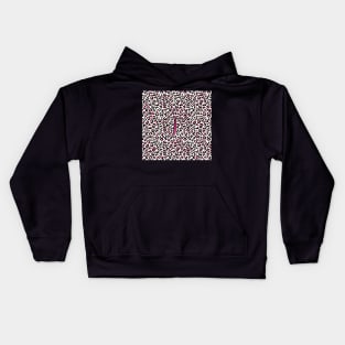 Letter T Monogram & Pink Leopard Print Kids Hoodie